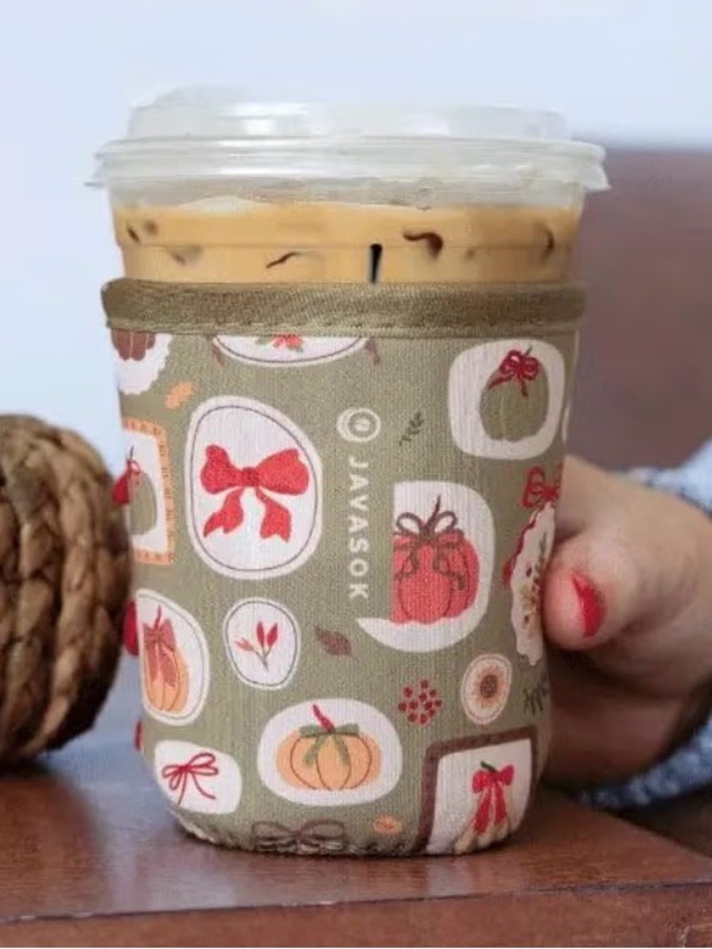 Javasok Sok It Fall Pumpkin Design Insulated Can Cup Sleeve